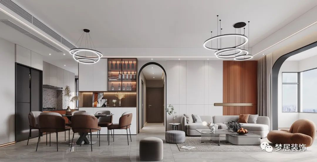 【夢居】121㎡三居室，現代風格營造低調奢華的居室感受。